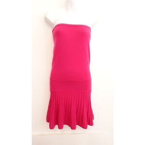 Victor Glemaud Women's Magenta Knit Strapless Drop Pleat Skirt Dress XS NWT 450